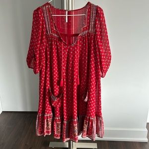 Free People Red Dress With Pockets